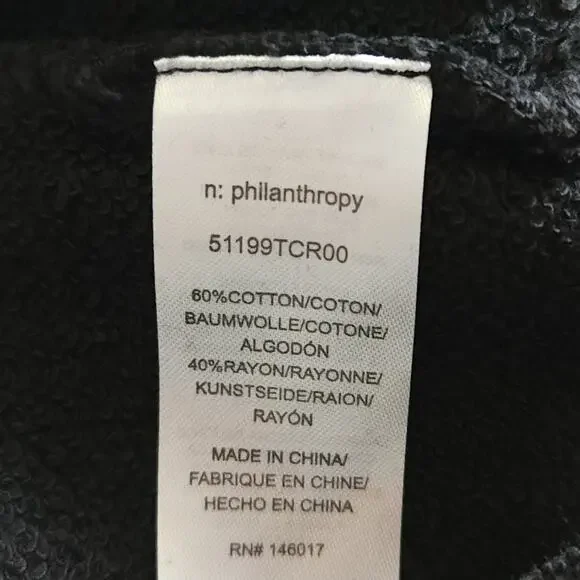 n:PHILANTHROPY Coco destroyed distressed sweat shorts in vintage black Sz XS NEW - Picture 7 of 10